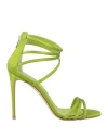 Le Silla Woman Sandals Lime Green Size 7.5 Viscose, Silk