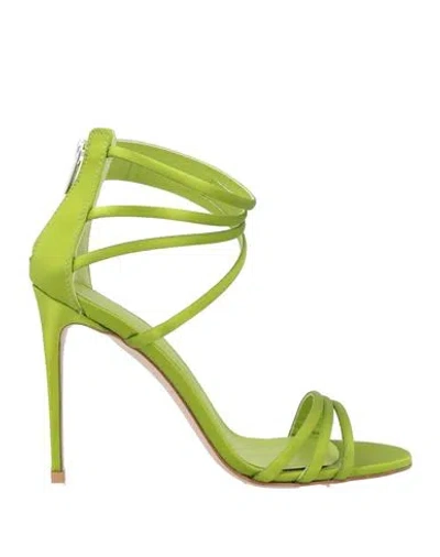 Le Silla Woman Sandals Lime Green Size 7.5 Viscose, Silk