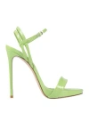 Le Silla Woman Sandals Lime Green Size 8 Soft Leather In Green