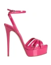 Le Silla Woman Sandals Fuchsia Size 7 Leather In Magenta