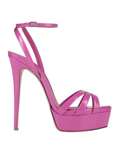 LE SILLA LE SILLA WOMAN SANDALS MAUVE SIZE 6 LEATHER