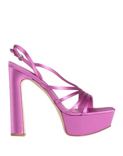 LE SILLA LE SILLA WOMAN SANDALS MAUVE SIZE 7.5 TEXTILE FIBERS