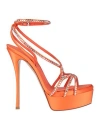 Le Silla Belen Crystal-embellished Sandals In Orange