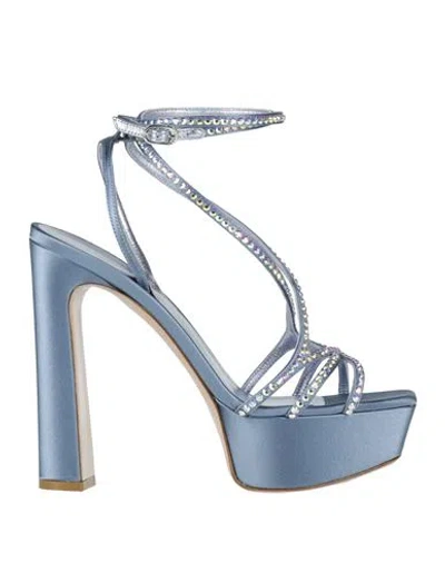 Le Silla Woman Sandals Pastel Blue Size 8 Textile Fibers
