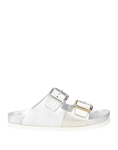 Le Silla Woman Sandals Platinum Size 6 Leather In White