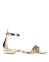Le Silla Woman Sandals Platinum Size 6.5 Leather, Textile Fibers In Gold