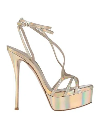 Le Silla Woman Sandals Platinum Size 7.5 Leather In Grey