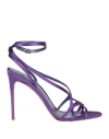 Le Silla Woman Sandals Purple Size 6.5 Textile Fibers In Purple