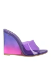 Le Silla Kira 110mm Wedge Mules In Purple