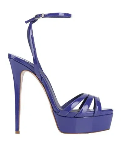 Le Silla Woman Sandals Purple Size 7.5 Leather