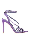 Le Silla Woman Sandals Purple Size 8 Textile Fibers
