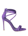 Le Silla Woman Sandals Purple Size 7.5 Viscose, Silk