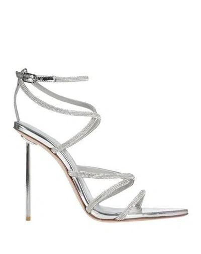 Le Silla Woman Sandals Silver Size 5.5 Synthetic Material