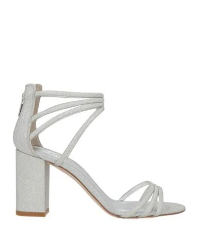 Le Silla Woman Sandals Silver Size 5.5 Textile Fibers