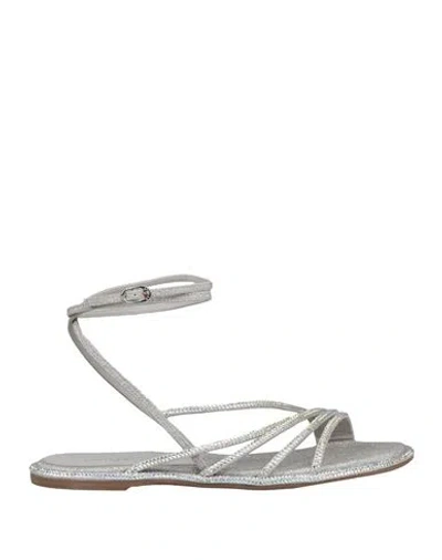 Le Silla Woman Sandals Silver Size 6 Leather, Synthetic Fibers