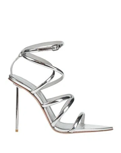 Le Silla Woman Sandals Silver Size 6.5 Leather