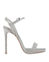Le Silla Gwen Rhinestone-embellished Leather Sandals In Silver