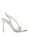 Le Silla Woman Sandals Silver Size 8 Calfskin In Silver