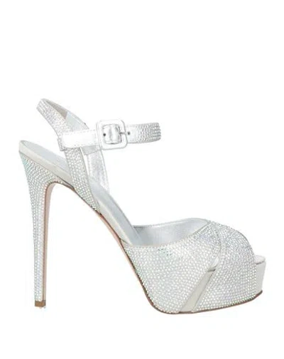 Le Silla Woman Sandals Silver Size 9 Leather