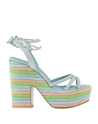 Le Silla Woman Sandals Sky Blue Size 7 Leather