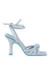 Le Silla Woman Sandals Sky Blue Size 7.5 Leather In Blue