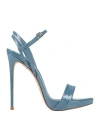 Le Silla Woman Sandals Slate Blue Size 5.5 Soft Leather