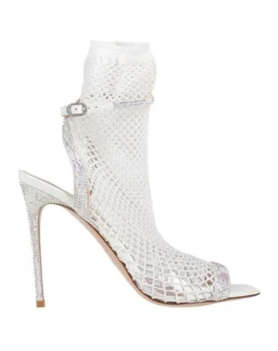 Le Silla Woman Sandals White Size 11 Textile Fibers, Leather