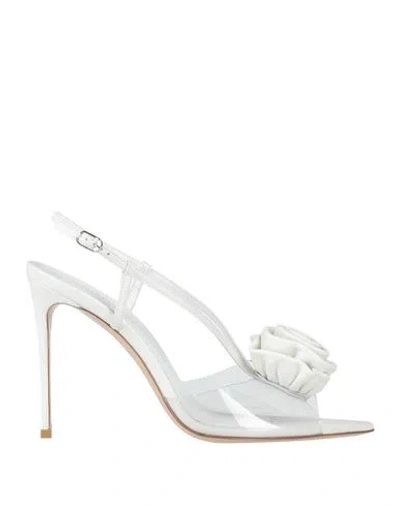 Le Silla Woman Sandals White Size 9 Leather, Plastic