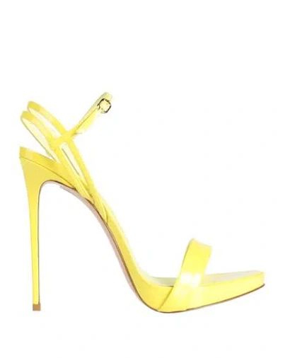 Le Silla Woman Sandals Yellow Size 6 Soft Leather In Yellow