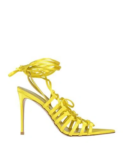 Le Silla Woman Sandals Yellow Size 8 Textile Fibers