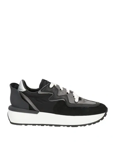 Le Silla Woman Sneakers Black Size 5 Soft Leather, Textile Fibers