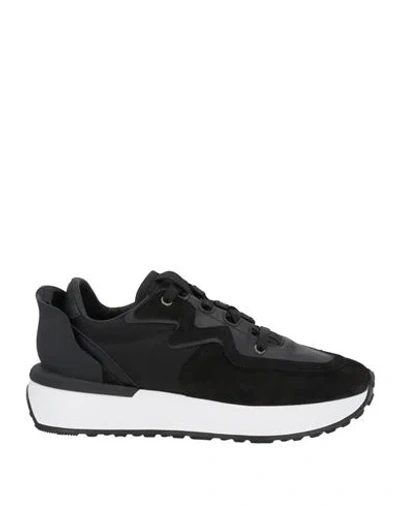 Le Silla Woman Sneakers Black Size 6 Leather, Textile Fibers