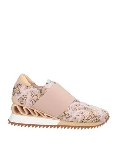 Le Silla Woman Sneakers Blush Size 11 Leather, Textile Fibers In Pink