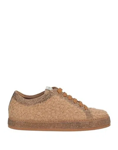 Le Silla Woman Sneakers Camel Size 5 Textile Fibers In Beige