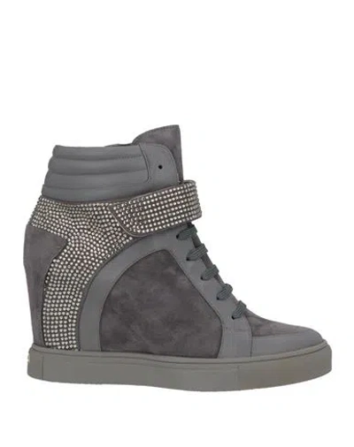 Le Silla Woman Sneakers Grey Size 5 Leather, Textile Fibers In Gray