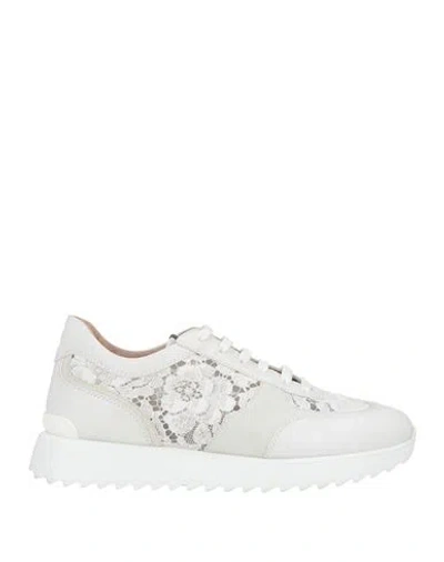 Le Silla Woman Sneakers Ivory Size 11 Leather, Textile Fibers In White