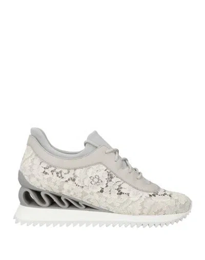 Le Silla Woman Sneakers Ivory Size 5 Leather, Textile Fibers In White