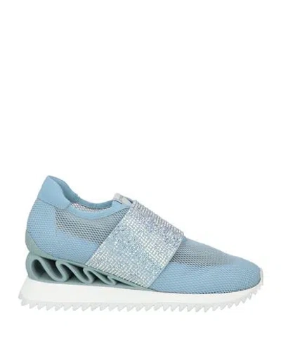 Le Silla Woman Sneakers Light Blue Size 11 Textile Fibers, Leather