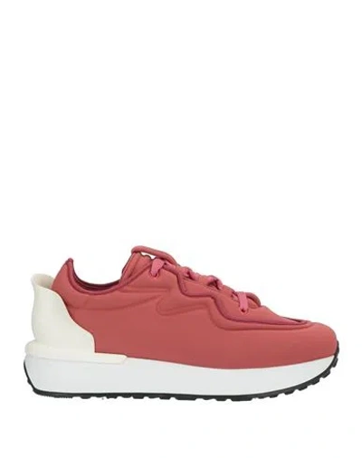Le Silla Woman Sneakers Rust Size 11 Textile Fibers In Red
