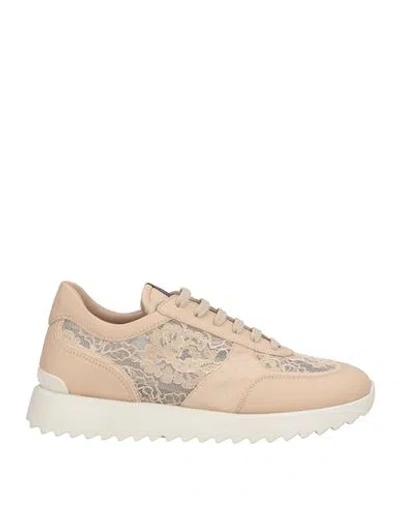 Le Silla Woman Sneakers Sand Size 6 Leather, Textile Fibers In Neutral