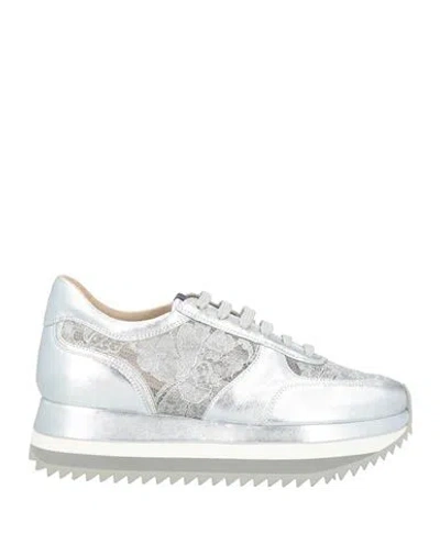 Le Silla Woman Sneakers Silver Size 11 Textile Fibers