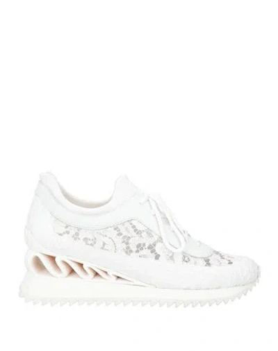 Le Silla Woman Sneakers White Size 11.5 Leather, Textile Fibers