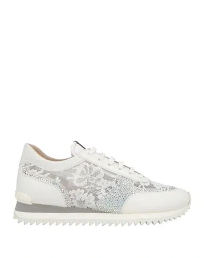 Le Silla Woman Sneakers White Size 5 Leather, Textile Fibers