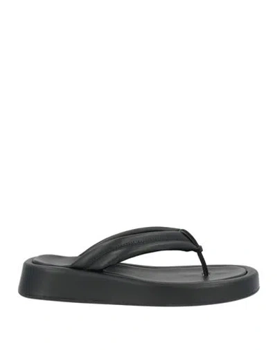 Le Silla Woman Thong Sandal Black Size 5 Leather In Multi