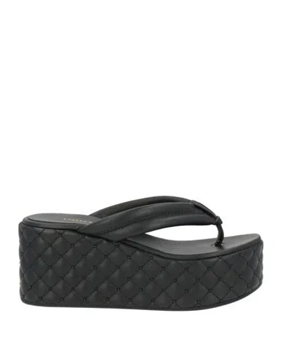 Le Silla Woman Thong Sandal Black Size 5 Leather