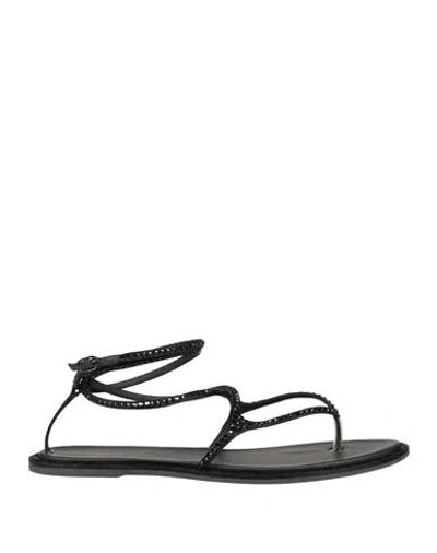 Le Silla Woman Thong Sandal Black Size 5.5 Textile Fibers