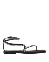 Le Silla Woman Thong Sandal Black Size 6.5 Textile Fibers In Black