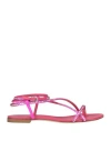 Le Silla Woman Thong Sandal Fuchsia Size 8 Textile Fibers In Pink