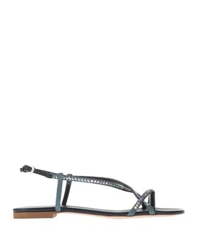 Le Silla Woman Thong Sandal Slate Blue Size 8 Textile Fibers