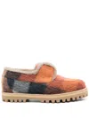 Le Silla Yacht Checkerboard-pattern Felted Loafers In Orange